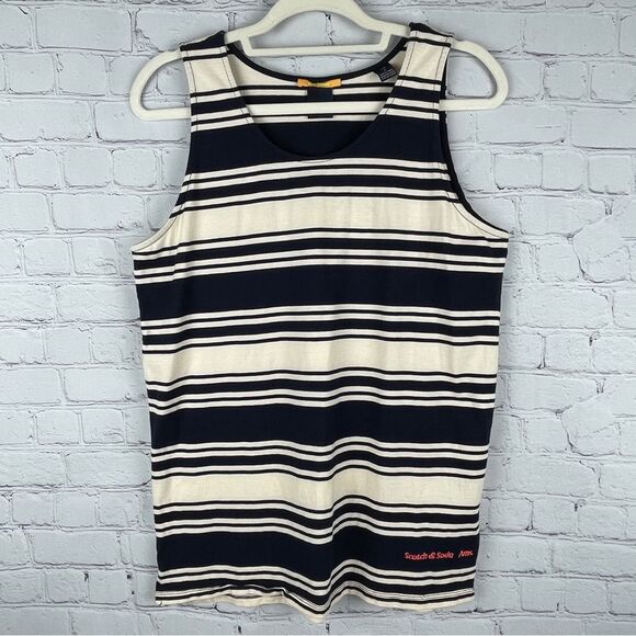 Scotch & Soda Tops - SCOTCH & SODA Amsterdam striped scoop neck Vacay Everyday cotton tank top size L